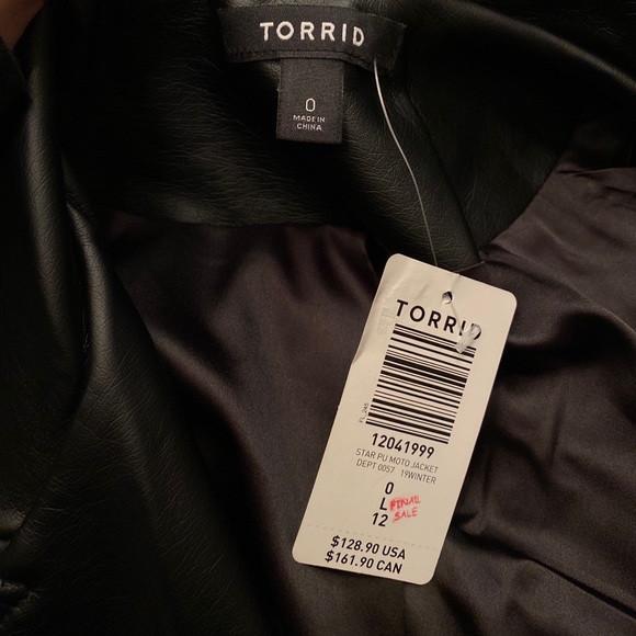 Torrid Star Faux Leather Jacket NWT - Picture 3 of 6